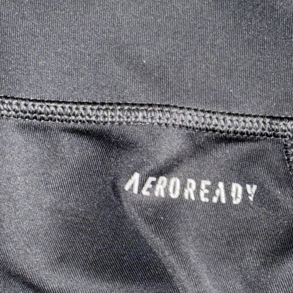 Adidas Black AEROREADY High-Waist Leggings With White Stripes Womens Size S - Picture 5 of 10
